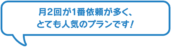 月2回が1番依頼が多く、とても人気のプランです！